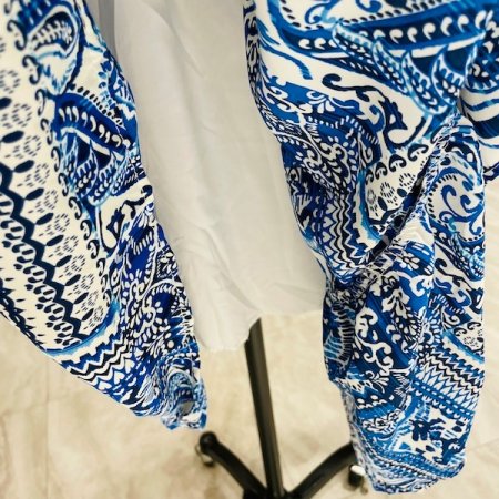 플리츠 페이즐리 나염 끈 원피스