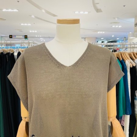 스마일 자수 니트 조끼