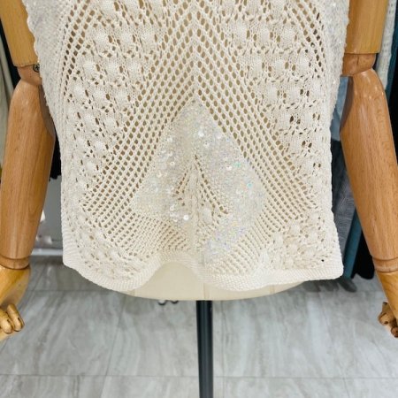 스팽글 뜨개 나시 니트