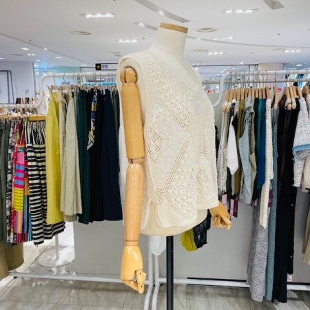 스팽글 뜨개 나시 니트