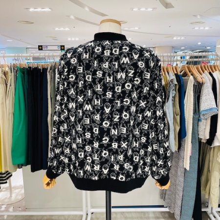 시보리 알파벳 집업 점퍼