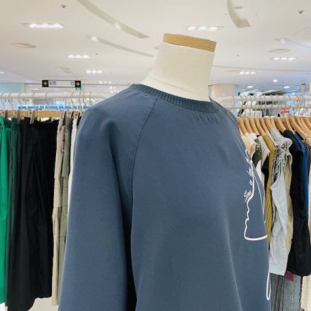 드로잉 흩날림 7부소매 티셔츠