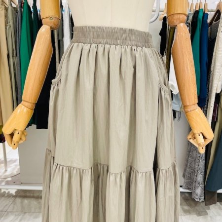 주머니 무지 셔링 스커트