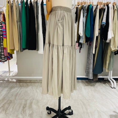 주머니 무지 셔링 스커트