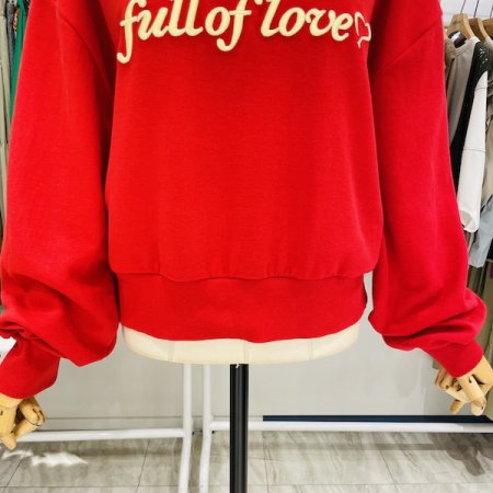 러브 레터링 배색 티셔츠