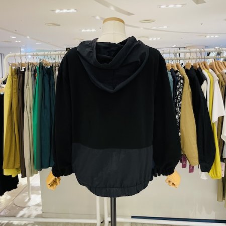 밑단 배색 리티 후드티셔츠