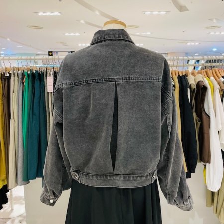 호피배색 데님 자켓