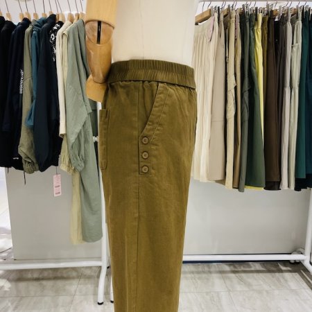 포켓 3버튼 벤딩 배기 팬츠