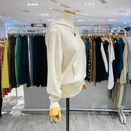 후드 단추 가디건