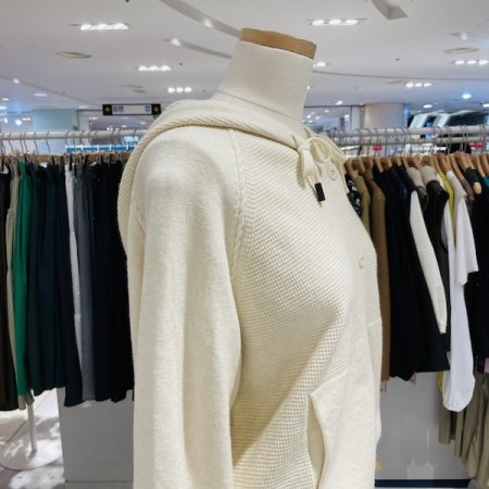 후드 단추 가디건