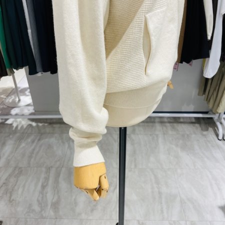 후드 단추 가디건