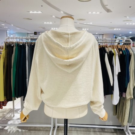 후드 단추 가디건