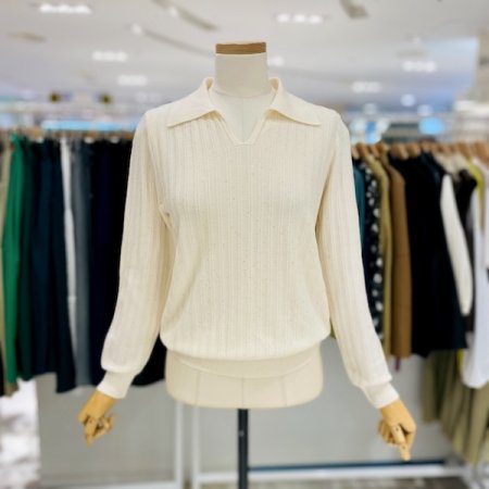 비즈 카라 니트