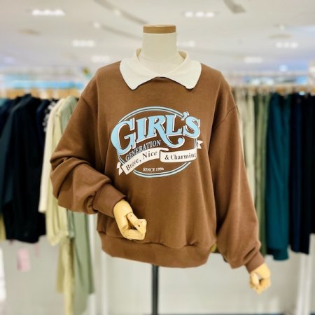 걸스 카라 맨투맨