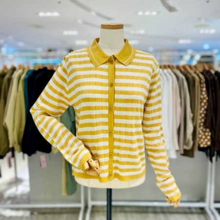 골지 단가라 카라 니트 가디건