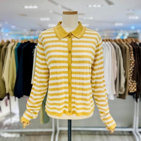 골지 단가라 카라 니트 가디건