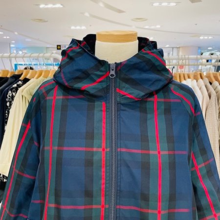 반 후드 체크 점퍼