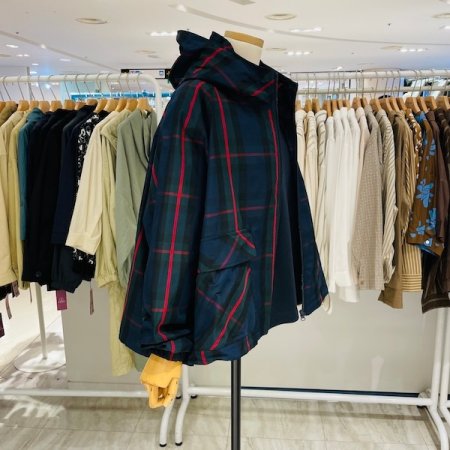 반 후드 체크 점퍼