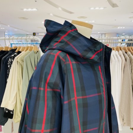 반 후드 체크 점퍼