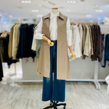 양 가죽 롱 베스트