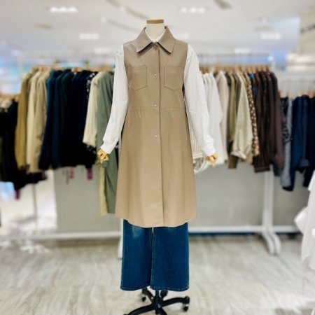 양 가죽 롱 베스트