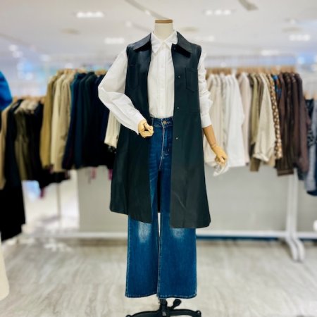 양 가죽 롱 베스트