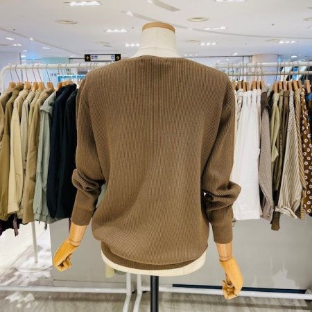 트윙클 버튼 골지 니트