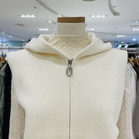 후드 집업 조끼 니트