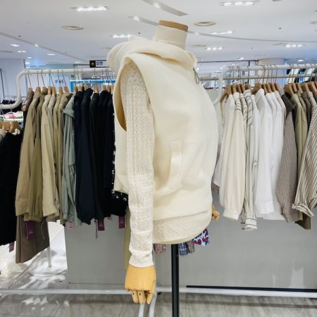 후드 집업 조끼 니트