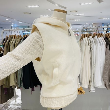 후드 집업 조끼 니트