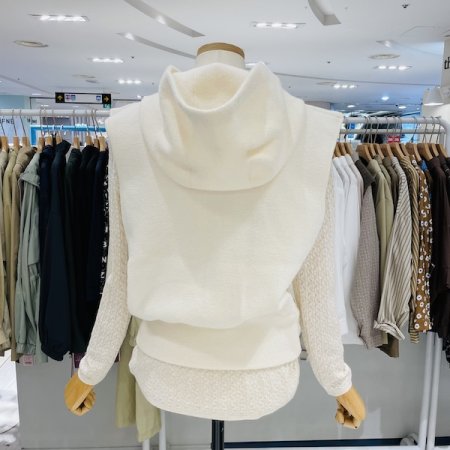 후드 집업 조끼 니트