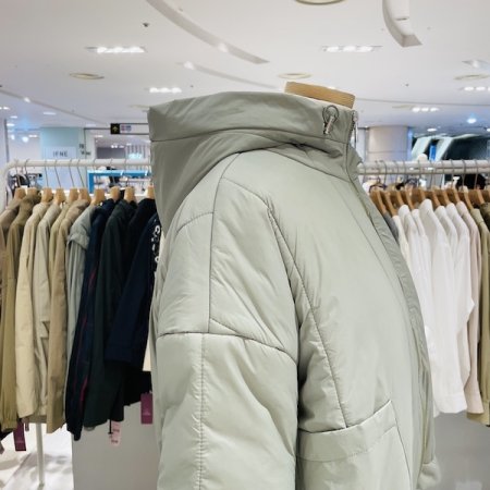 세로 절개 패딩 후드 점퍼