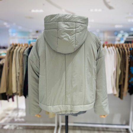 세로 절개 패딩 후드 점퍼