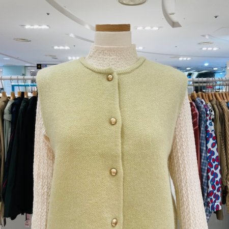 골드 버튼 니트 조끼