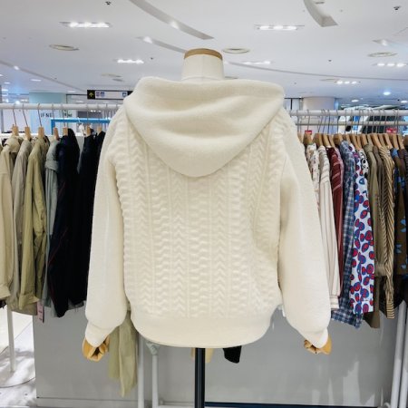 니트짜임 후드 점퍼