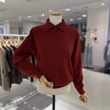 3버튼 목 폴라 니트