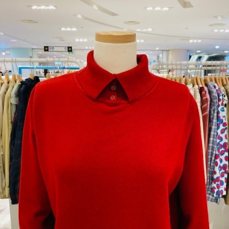 3버튼 목 폴라 니트