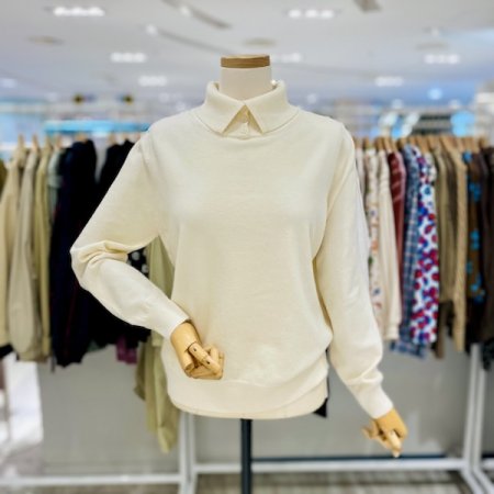 3버튼 목 폴라 니트