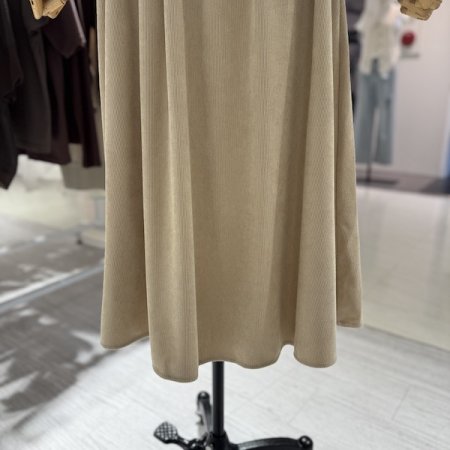 골덴 벨트 주름 스커트