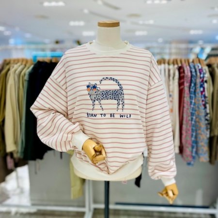 단 와이드 표범 티셔츠