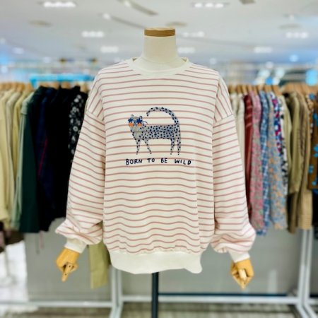 단 와이드 표범 티셔츠