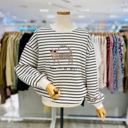 단 와이드 표범 티셔츠