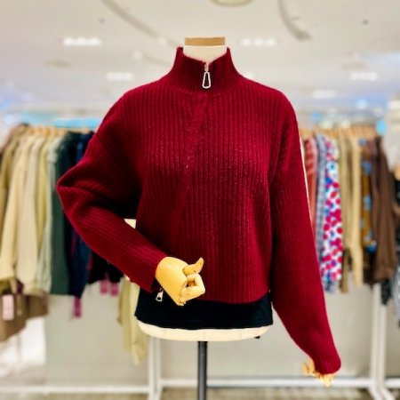 사선 골지 니트 가디건