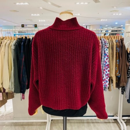 사선 골지 니트 가디건