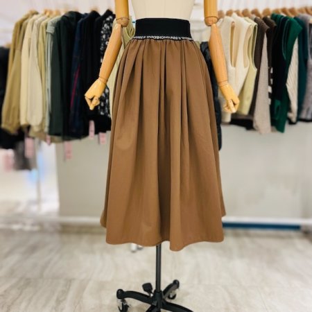 레터링 밴딩 기모 스커트