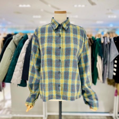 멜란 기모 체크 셔츠