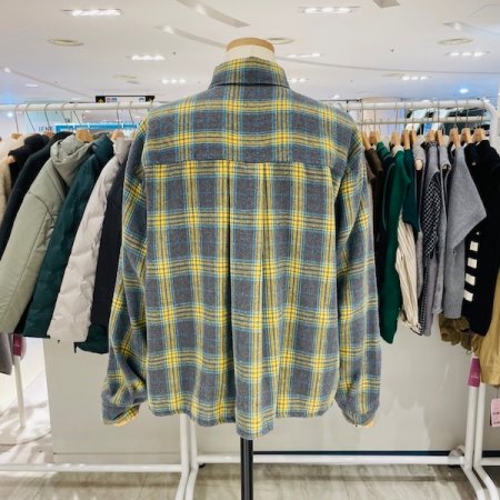 멜란 기모 체크 셔츠