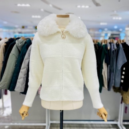 가로 줄 날개사 에코퍼 집업