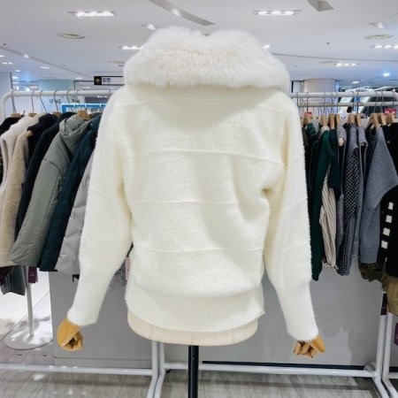 가로 줄 날개사 에코퍼 집업