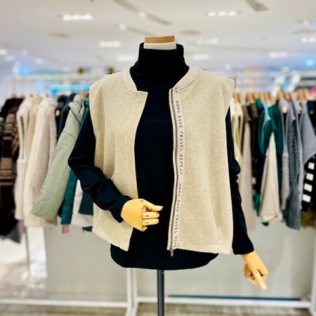 레터링 테이프 시보리 모직 조끼